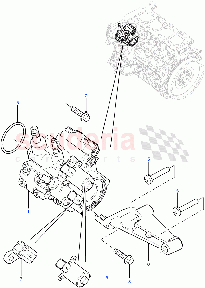 Fuel Injection Pump (2.2L 16V TC I4 DSL 122PS PUMA) ((V) FROMCA000001) of Land Rover Land Rover Defender (2007-2016)