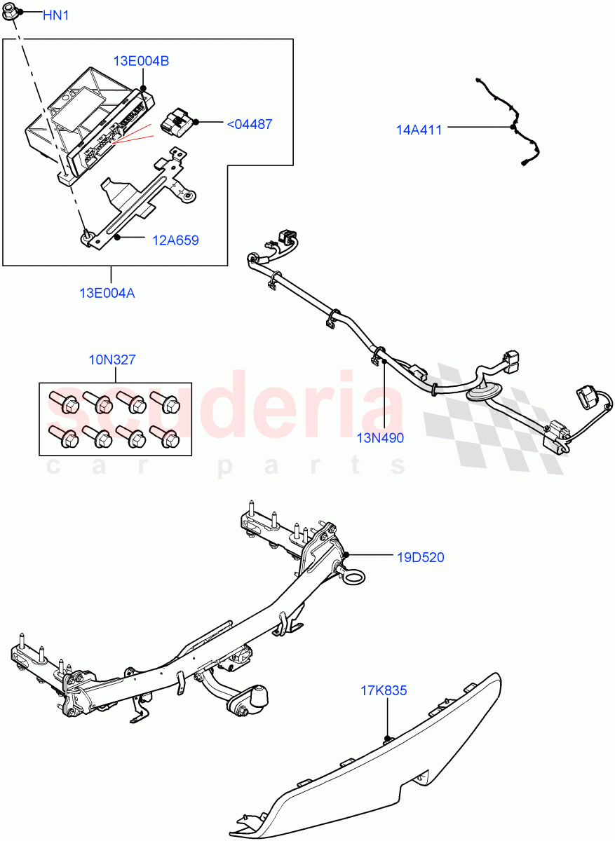 Towing Equipment (Accessory, Fixed Height Flanged Tow Bar) ((-) "CDN/USA", Halewood (UK)) ((V) FROMLH000001) of Land Rover Land Rover Discovery Sport (2015+) [2.0 Turbo Diesel]