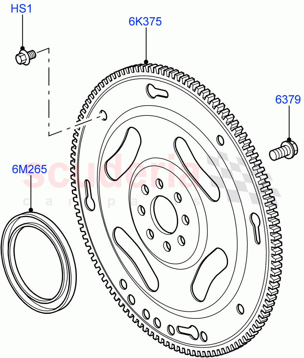 Flywheel (Solihull Plant Build) (3.0 V6 Diesel) ((V) FROMAA000001) of Land Rover Land Rover Discovery 4 (2010-2016) [3.0 Diesel 24V DOHC TC]