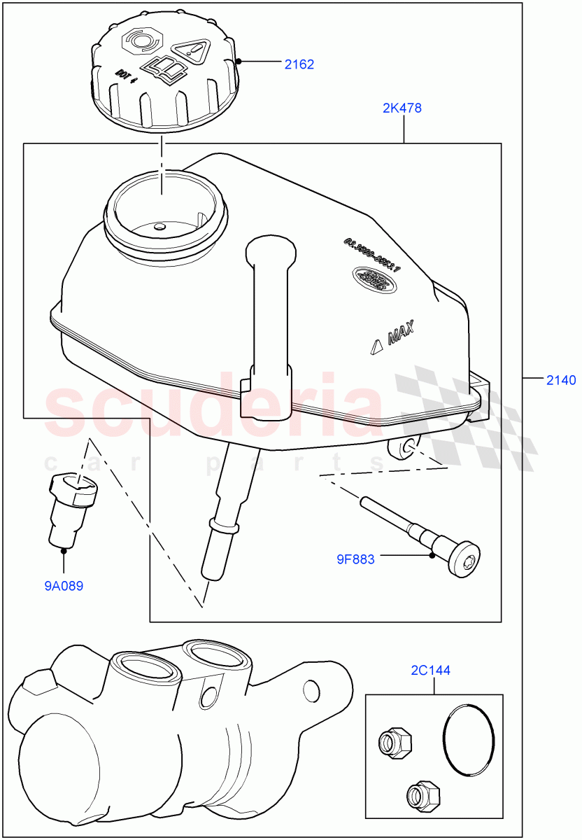 Master Cylinder - Brake System (Itatiaia (Brazil)) ((V) FROMGT000001) of Land Rover Land Rover Range Rover Evoque (2012-2018) [2.0 Turbo Petrol GTDI]