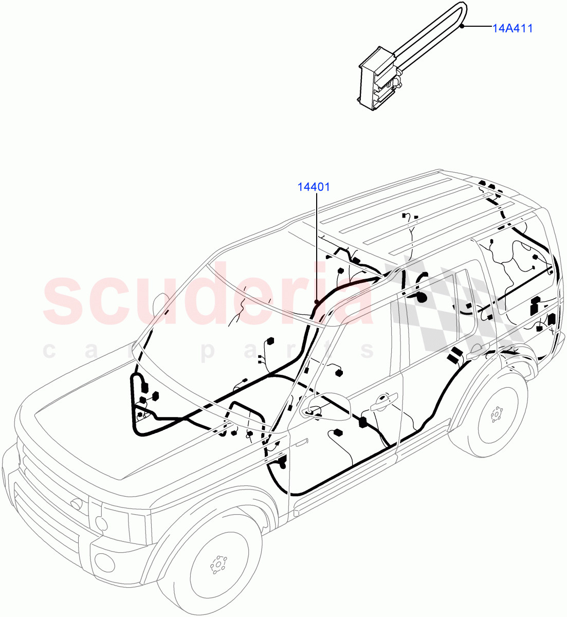 Electrical Wiring - Engine And Dash (Main Harness) ((V) FROMCA000001, (V) TOFA999999) of Land Rover Land Rover Discovery 4 (2010-2016) [2.7 Diesel V6]