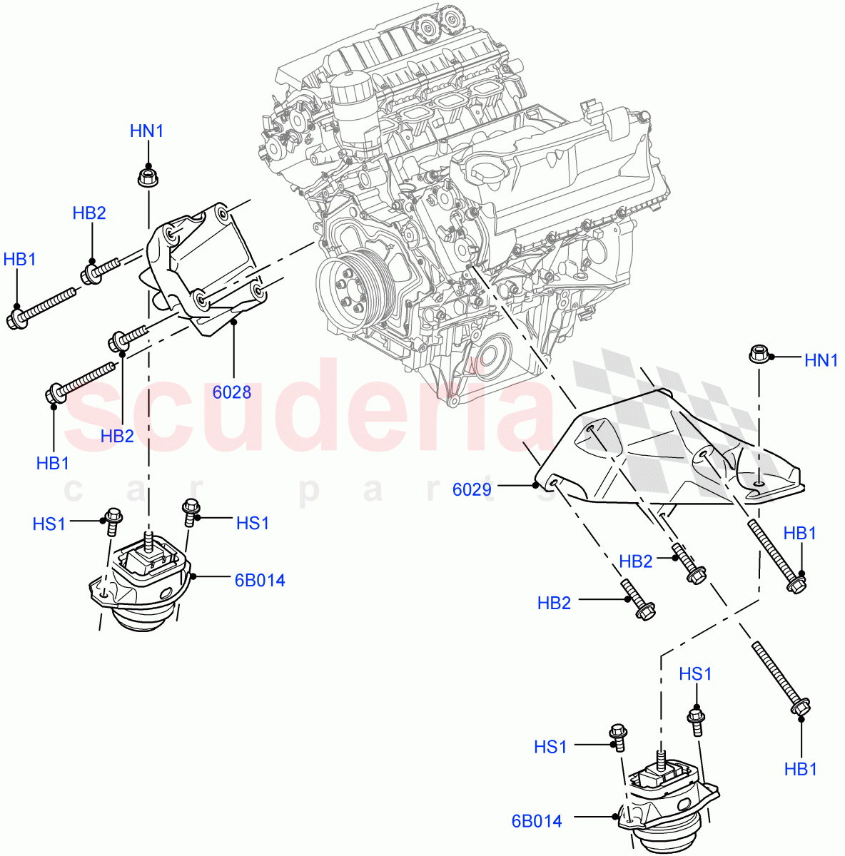 Engine Mounting (5.0L OHC SGDI NA V8 Petrol - AJ133) ((V) FROMAA000001) of Land Rover Land Rover Discovery 4 (2010-2016) [5.0 OHC SGDI NA V8 Petrol]