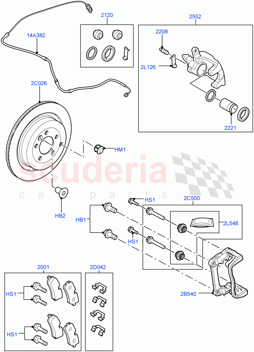 Rear Brake Discs And Calipers (With Standard Duty Coil Spring Susp) ((V) FROMDA000001) of Land Rover Land Rover Discovery 4 (2010-2016) [3.0 Diesel 24V DOHC TC]