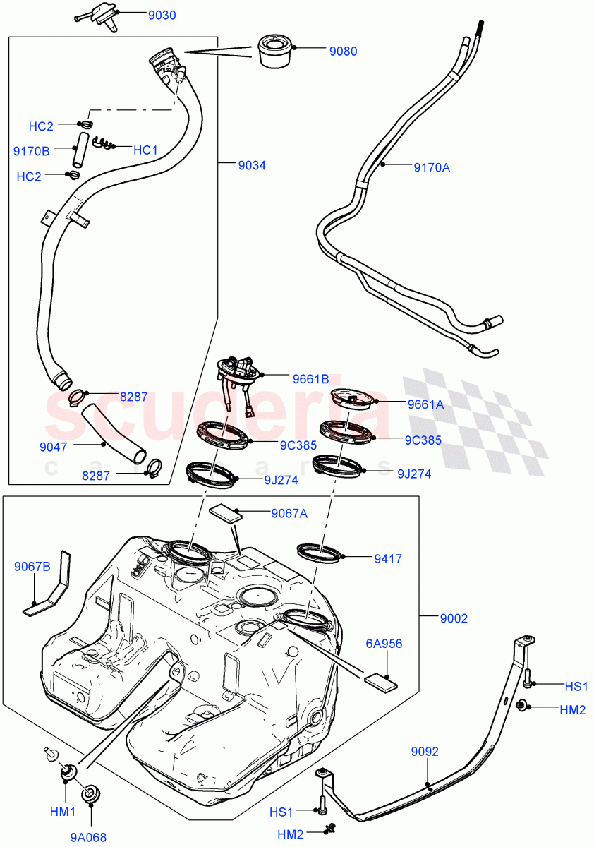 Fuel Tank & Related Parts (4.4L DOHC DITC V8 Diesel) ((V) FROMBA000001) of Land Rover Land Rover Range Rover (2010-2012) [4.4 DOHC Diesel V8 DITC]