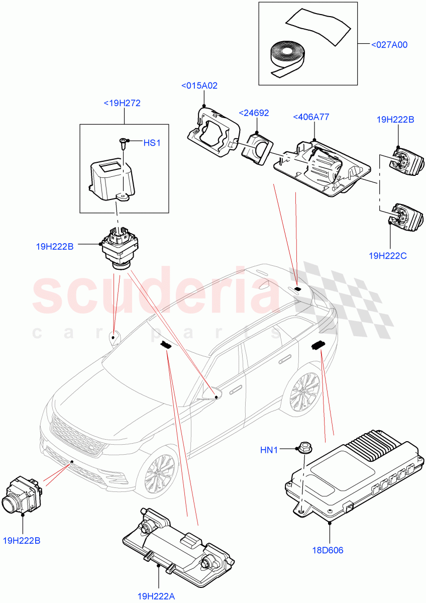 Camera Equipment ((V) TOLA999999) of Land Rover Land Rover Range Rover Velar (2017+) [3.0 DOHC GDI SC V6 Petrol]