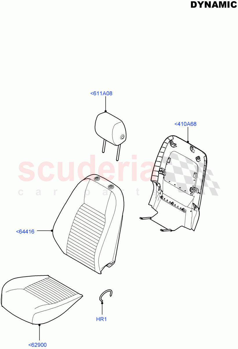 Front Seat Covers (Dynamic Pack) (Taurus Leather Sport Perforated, Changsu (China)) ((V) FROMKG422269) of Land Rover Land Rover Discovery Sport (2015+) [2.0 Turbo Petrol GTDI]