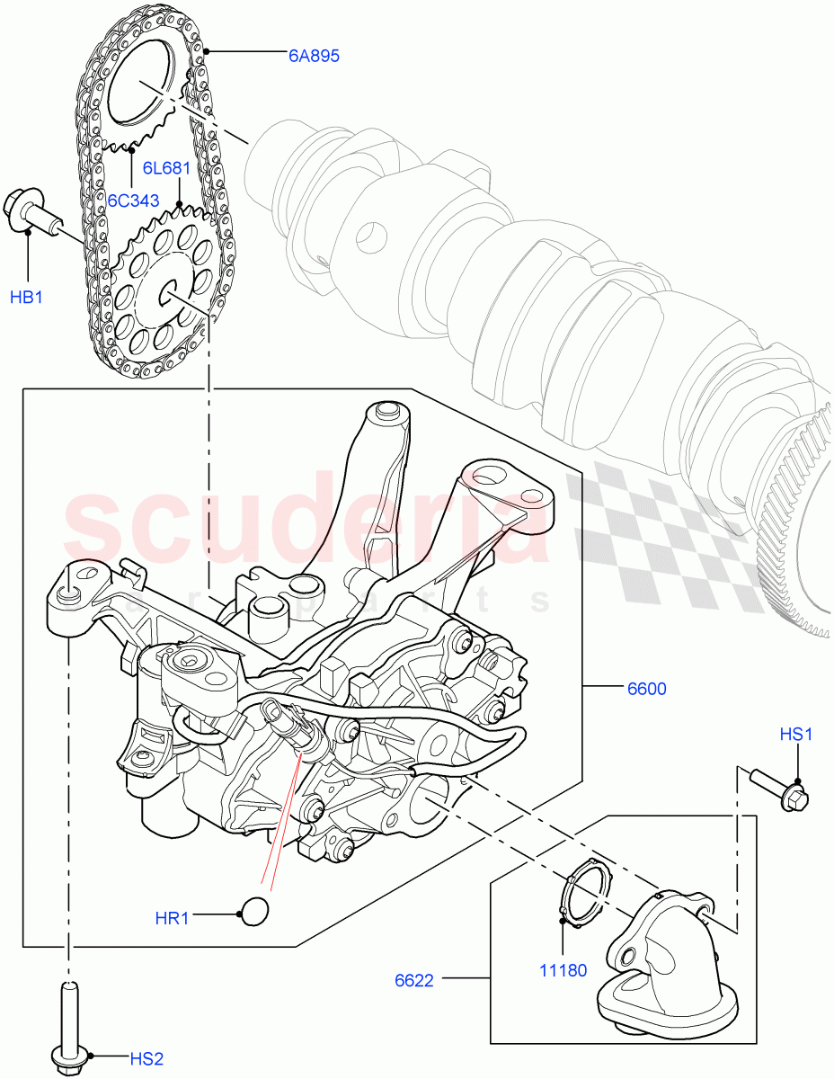 Oil Pump (1.5L AJ20P3 Petrol High PHEV, Halewood (UK)) ((V) FROMLH000001) of Land Rover Land Rover Discovery Sport (2015+) [1.5 I3 Turbo Petrol AJ20P3]