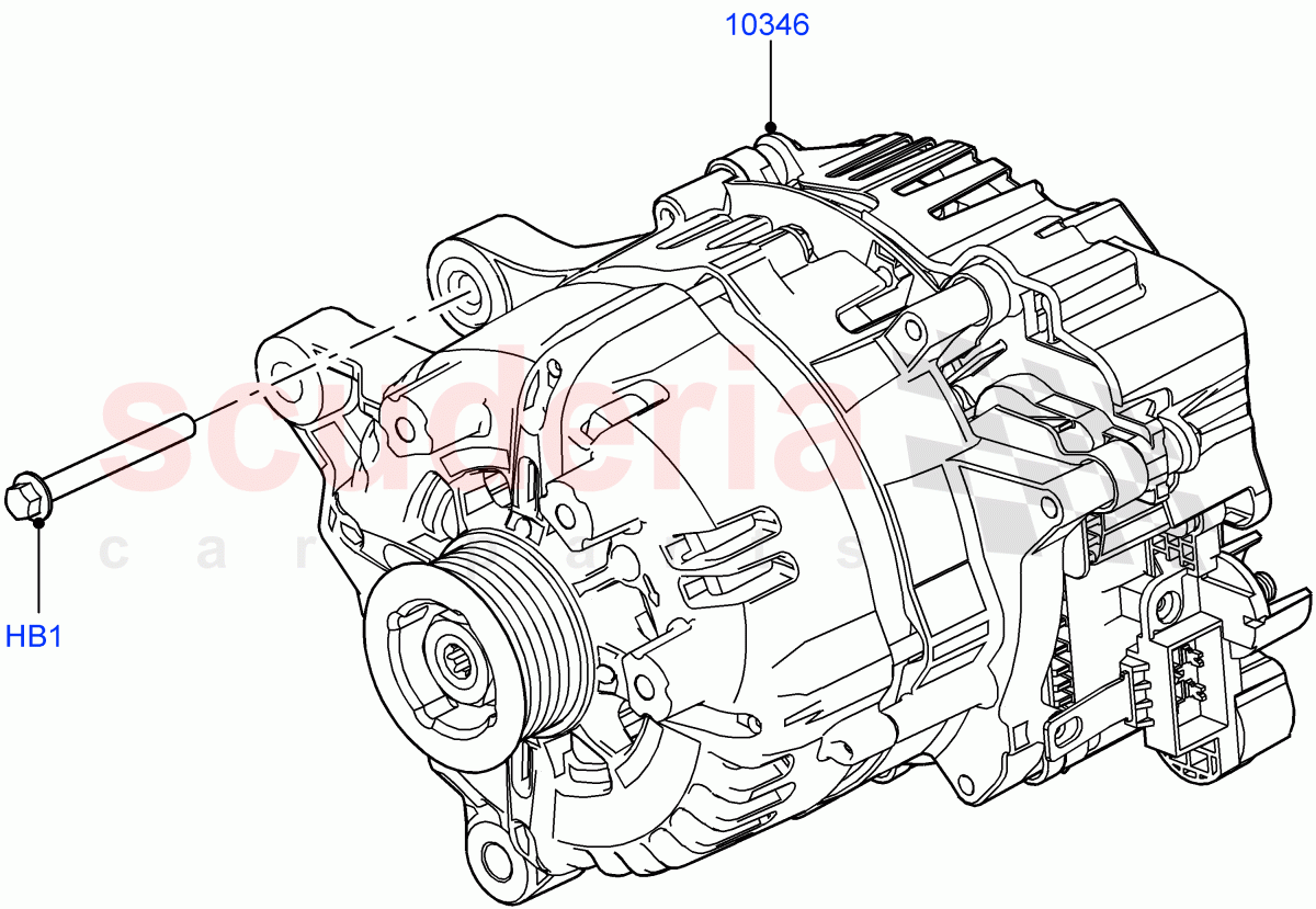 Alternator And Mountings (Electric Engine Battery-MHEV) ((V) FROMKA000001) of Land Rover Land Rover Range Rover Sport (2014+) [5.0 OHC SGDI SC V8 Petrol]