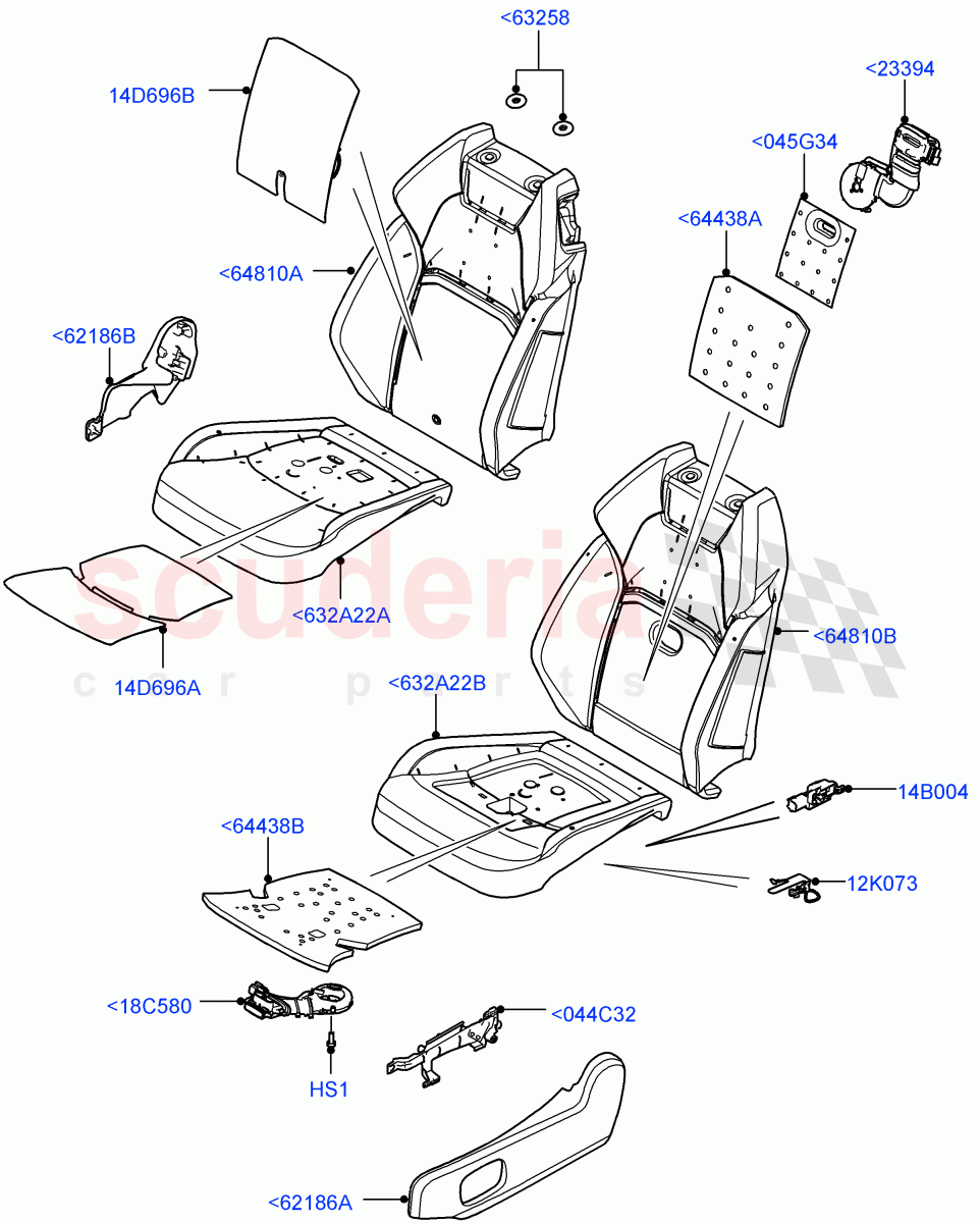 Front Seat Pads/Valances & Heating (Changsu (China), Seat - Standard) ((V) FROMGG134738) of Land Rover Land Rover Range Rover Evoque (2012-2018) [2.0 Turbo Diesel]