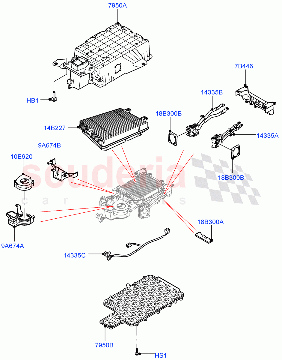 Hybrid Electrical Modules (MHEV Converter, Cooling Duct And Fans) (Electric Engine Battery-MHEV) of Land Rover Land Rover Range Rover Sport (2014+) [2.0 Turbo Petrol GTDI]