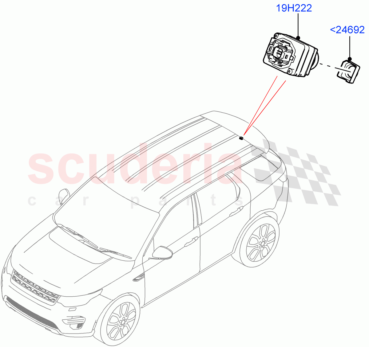 Camera Equipment (Halewood (UK), Rear View Camera-Fixed) ((V) FROMMH000001) of Land Rover Land Rover Discovery Sport (2015+) [2.0 Turbo Petrol GTDI]