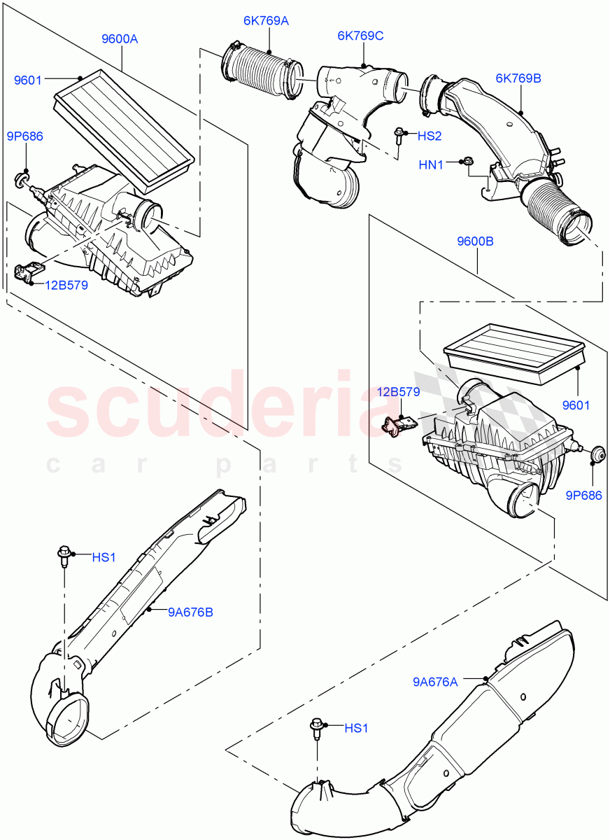 Air Cleaner (Nitra Plant Build) (3.0L AJ20P6 Petrol High) ((V) FROMM2000001) of Land Rover Land Rover Discovery 5 (2017+) [3.0 I6 Turbo Petrol AJ20P6]