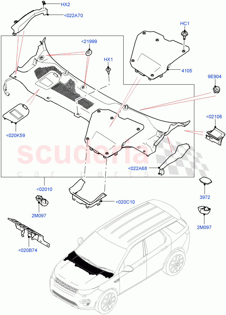 Cowl/Panel And Related Parts (Halewood (UK)) ((V) TOKH999999) of Land Rover Land Rover Discovery Sport (2015+) [2.0 Turbo Petrol GTDI]