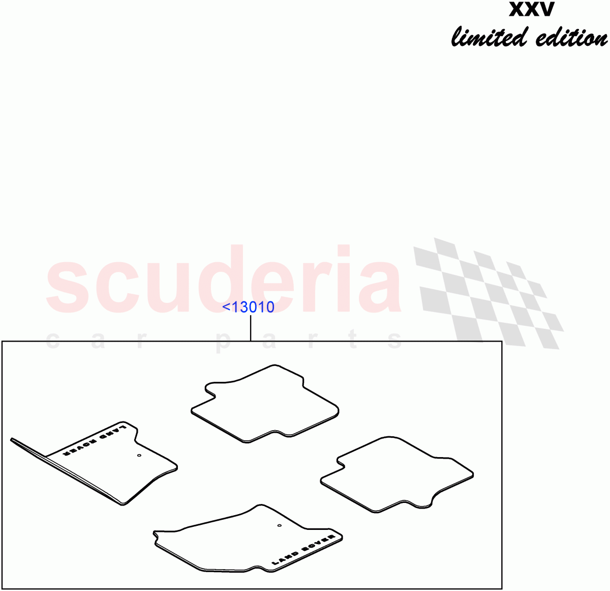Floor Trim (XXV Anniversary LE) ((V) FROMEA000001) of Land Rover Land Rover Discovery 4 (2010-2016) [5.0 OHC SGDI NA V8 Petrol]