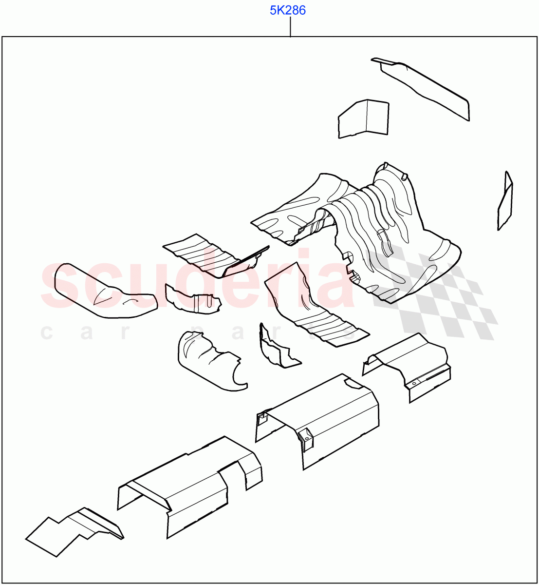 Floor Pan - Centre And Rear (Heatshield, Steel Floor) (Armoured) ((V) FROMJA000001) of Land Rover Land Rover Range Rover (2012-2021) [5.0 OHC SGDI NA V8 Petrol]