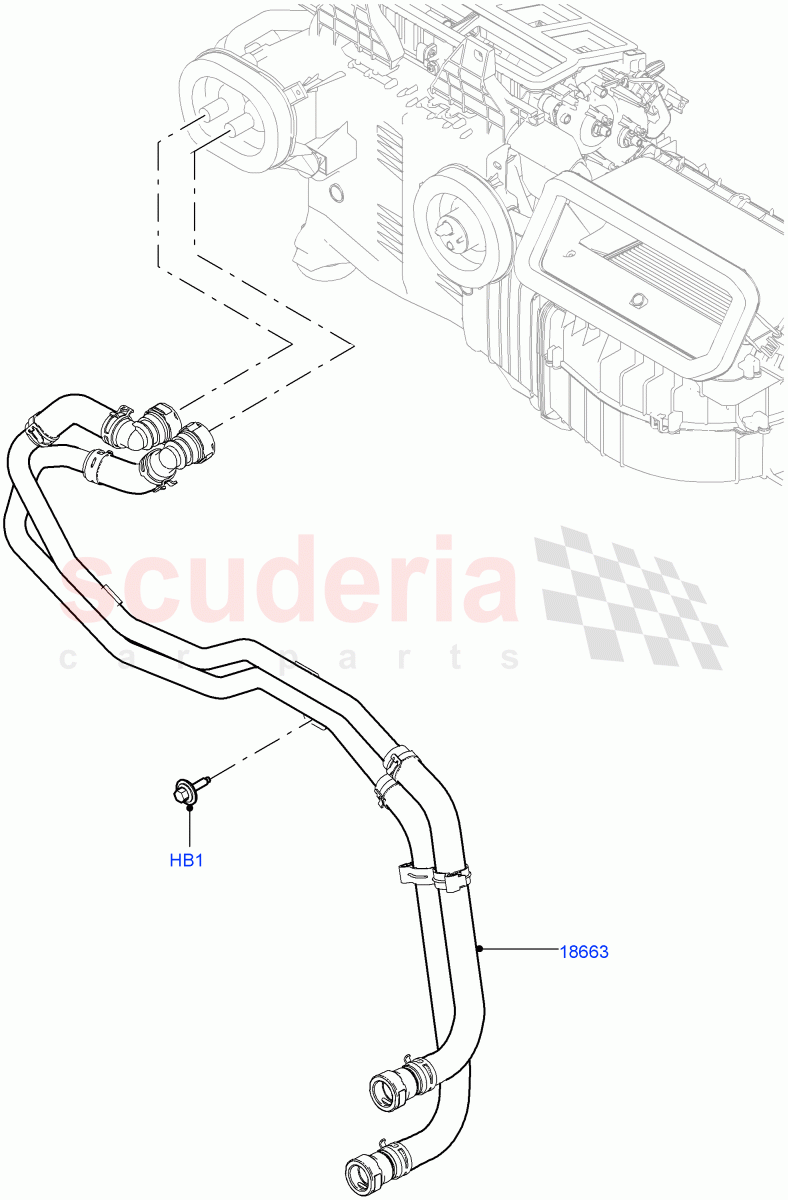 Heater Hoses (2.0L I4 DSL HIGH DOHC AJ200, Less Heater, With Ptc Heater) of Land Rover Land Rover Defender (2020+) [5.0 OHC SGDI SC V8 Petrol]