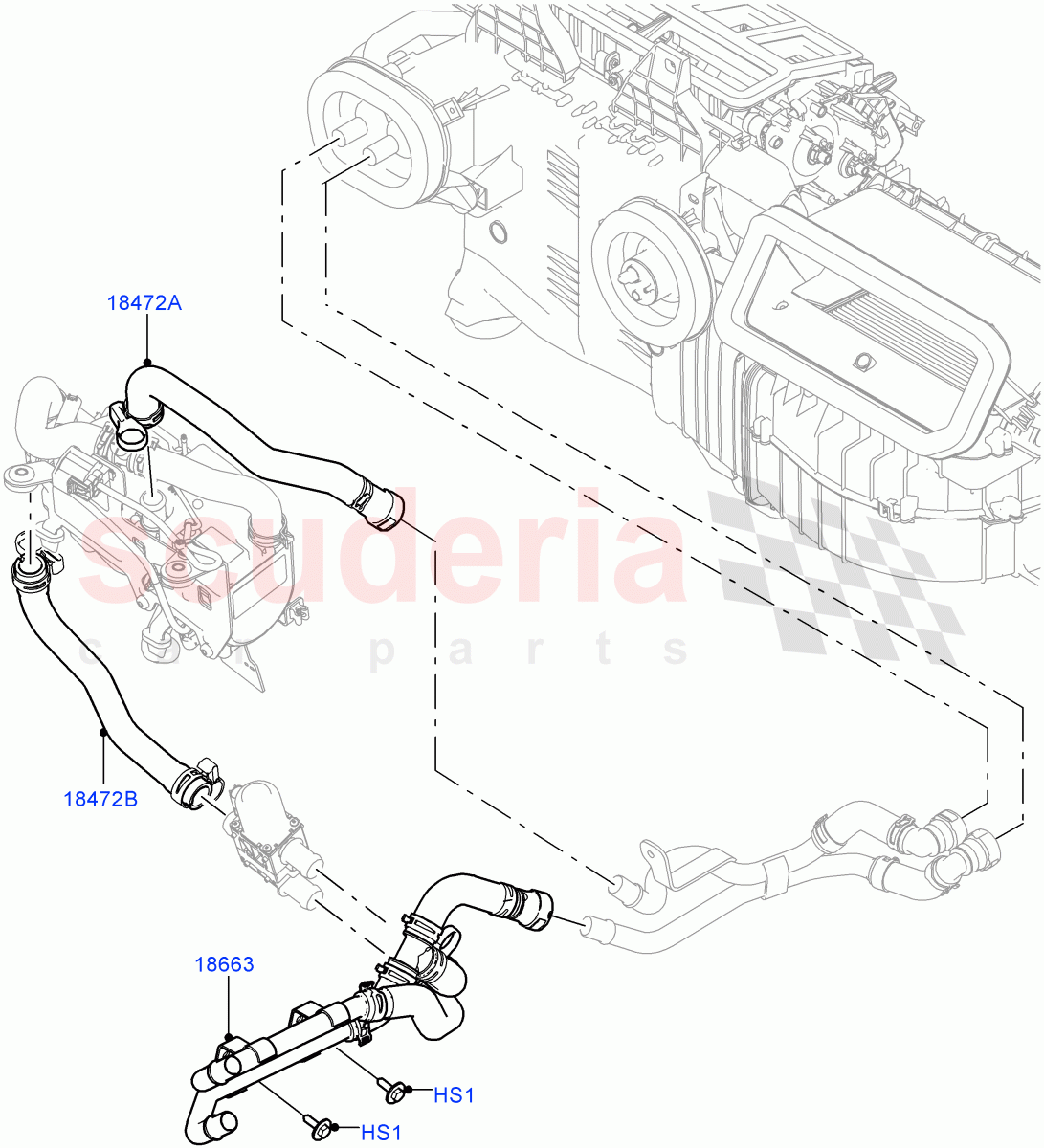 Heater Hoses (Front) (2.0L 16V TIVCT T/C 240PS Petrol) of Land Rover Land Rover Range Rover Sport (2014+) [5.0 OHC SGDI SC V8 Petrol]