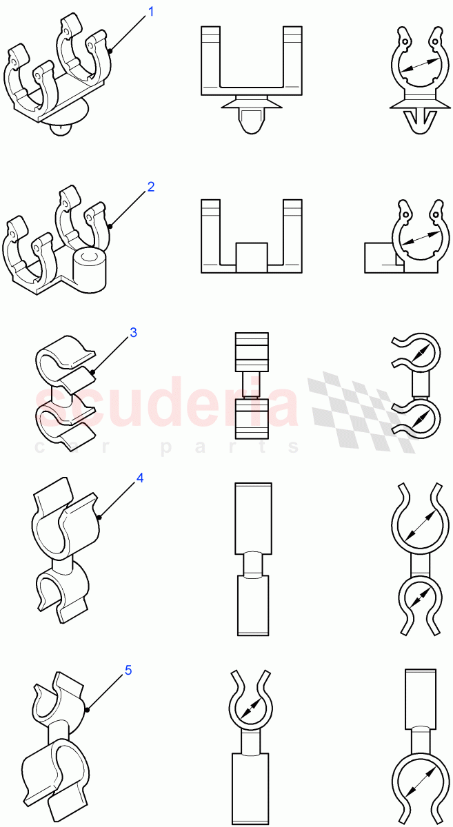 Clips-Cradle & Swivel ((V) FROM7A000001) of Land Rover Land Rover Defender (2007-2016)