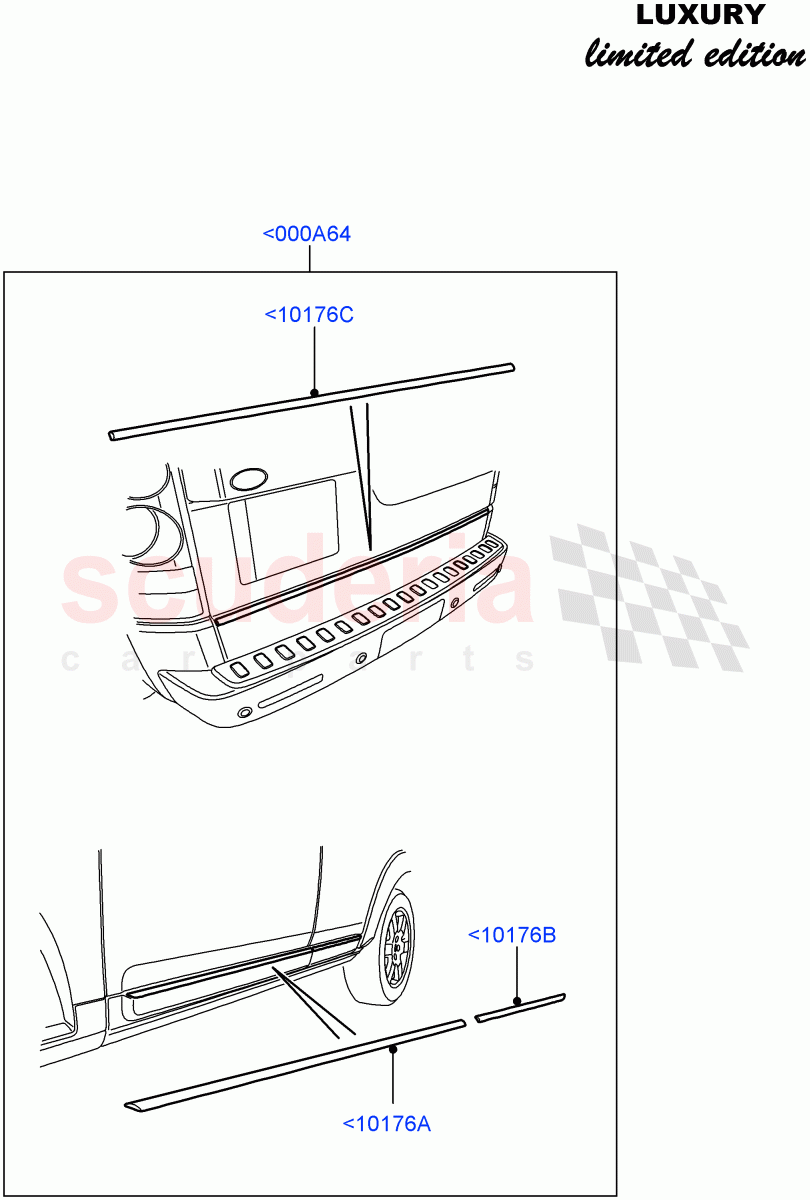 Body Mouldings ((V) FROMCA000001) of Land Rover Land Rover Discovery 4 (2010-2016) [5.0 OHC SGDI NA V8 Petrol]