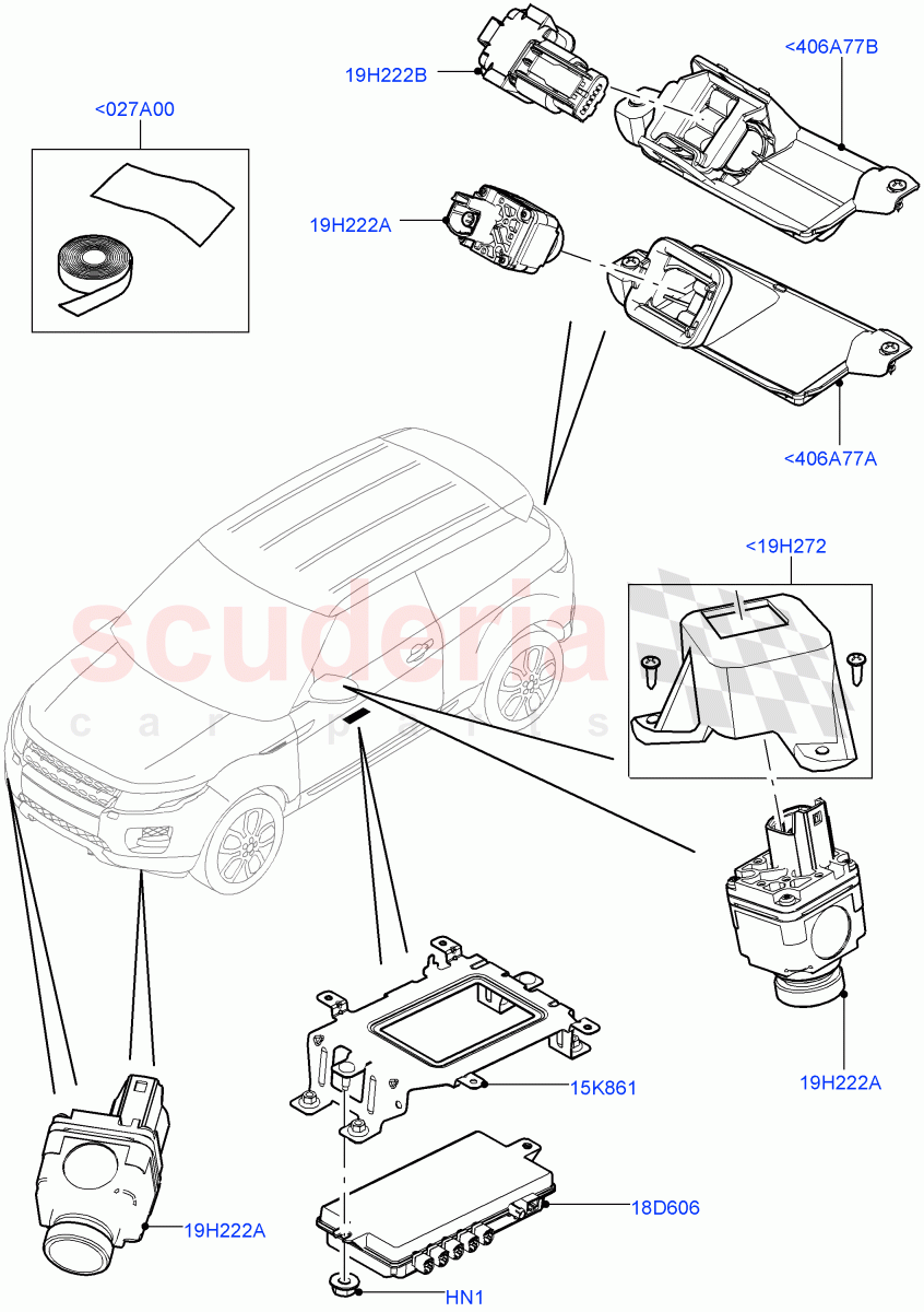 Camera Equipment (Halewood (UK)) ((V) TOFH999999) of Land Rover Land Rover Range Rover Evoque (2012-2018) [2.0 Turbo Petrol AJ200P]