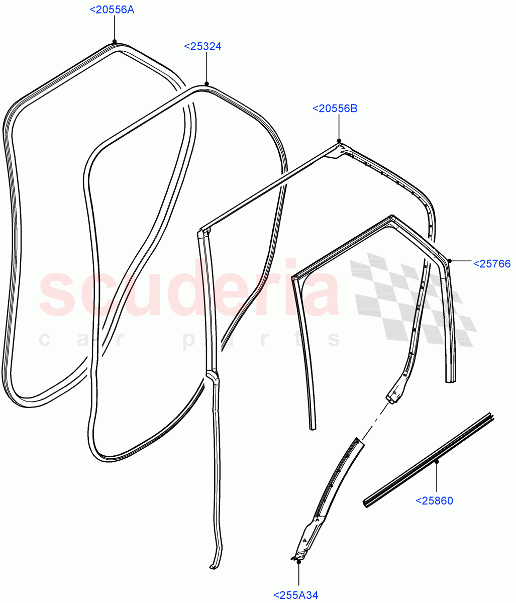 Rear Doors, Hinges & Weatherstrips (Solihull Plant Build, Weatherstrips And Seals) ((V) FROMHA000001) of Land Rover Land Rover Discovery 5 (2017+) [3.0 DOHC GDI SC V6 Petrol]