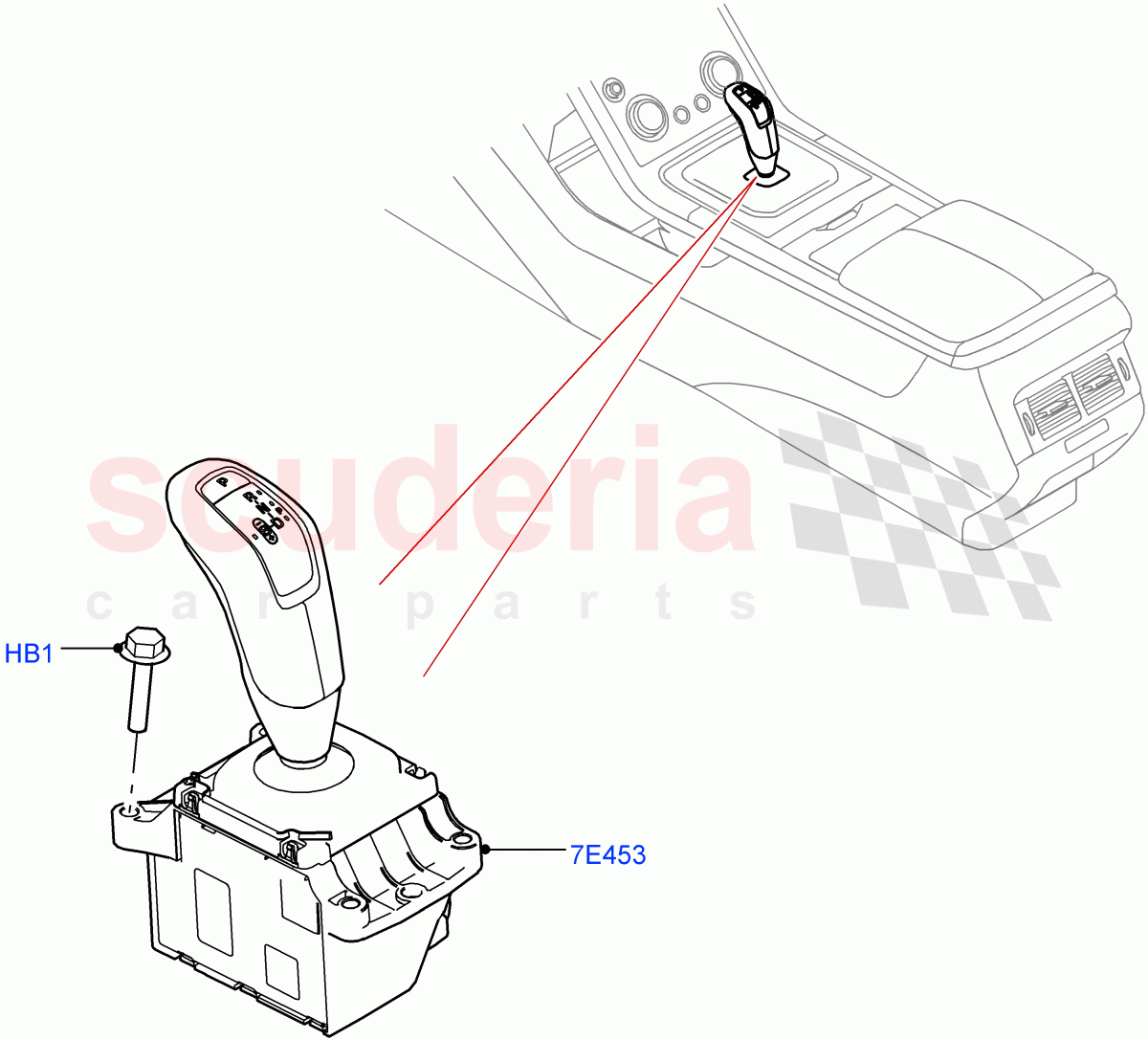Gear Change-Automatic Transmission (Floor Console) (9 Speed Auto Trans 9HP50, Itatiaia (Brazil)) ((V) FROMLT000001) of Land Rover Land Rover Discovery Sport (2015+) [1.5 I3 Turbo Petrol AJ20P3]