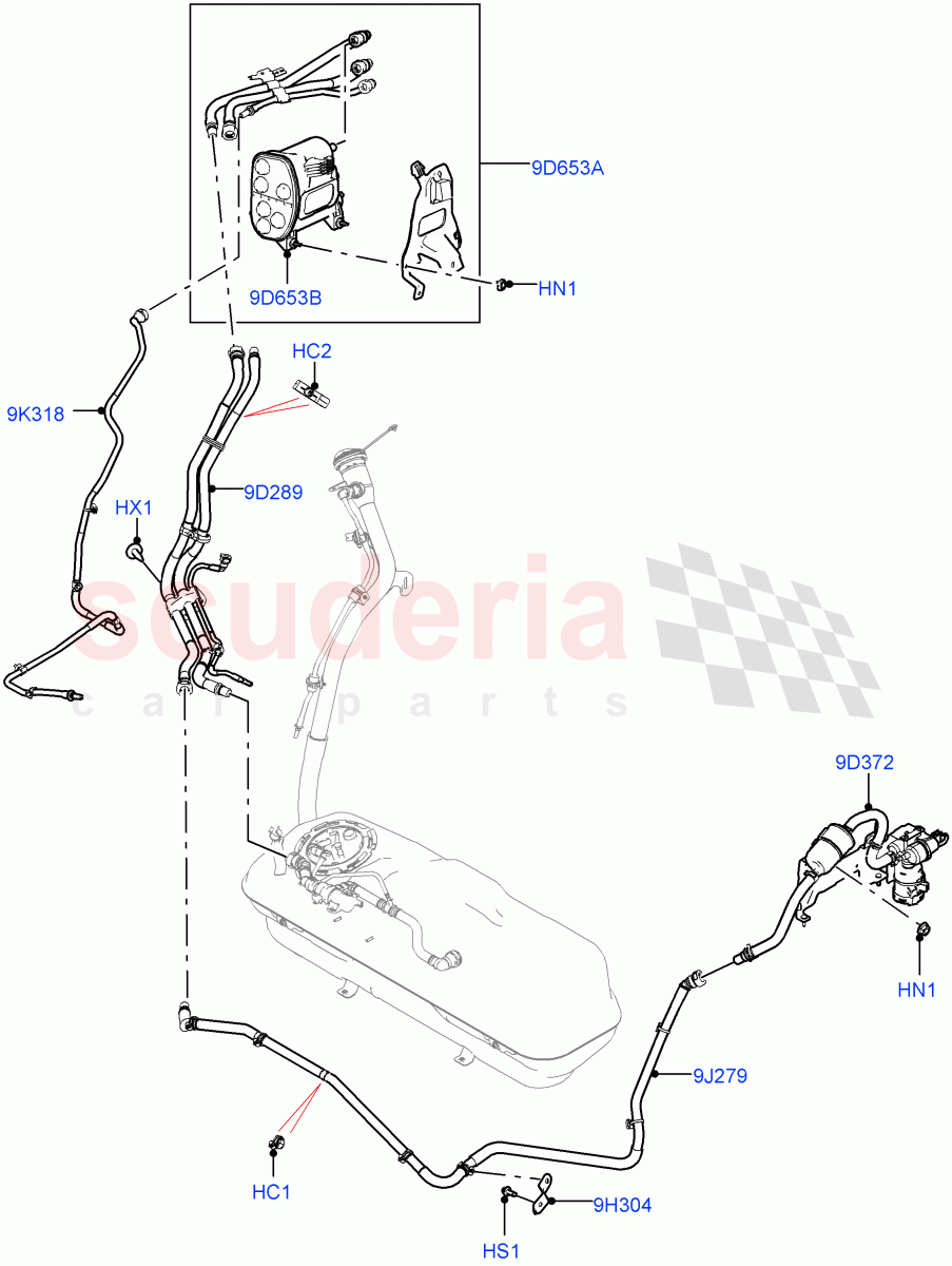 Carbon Canister (1.5L AJ20P3 Petrol High PHEV, Changsu (China)) of Land Rover Land Rover Range Rover Evoque (2019+) [1.5 I3 Turbo Petrol AJ20P3]