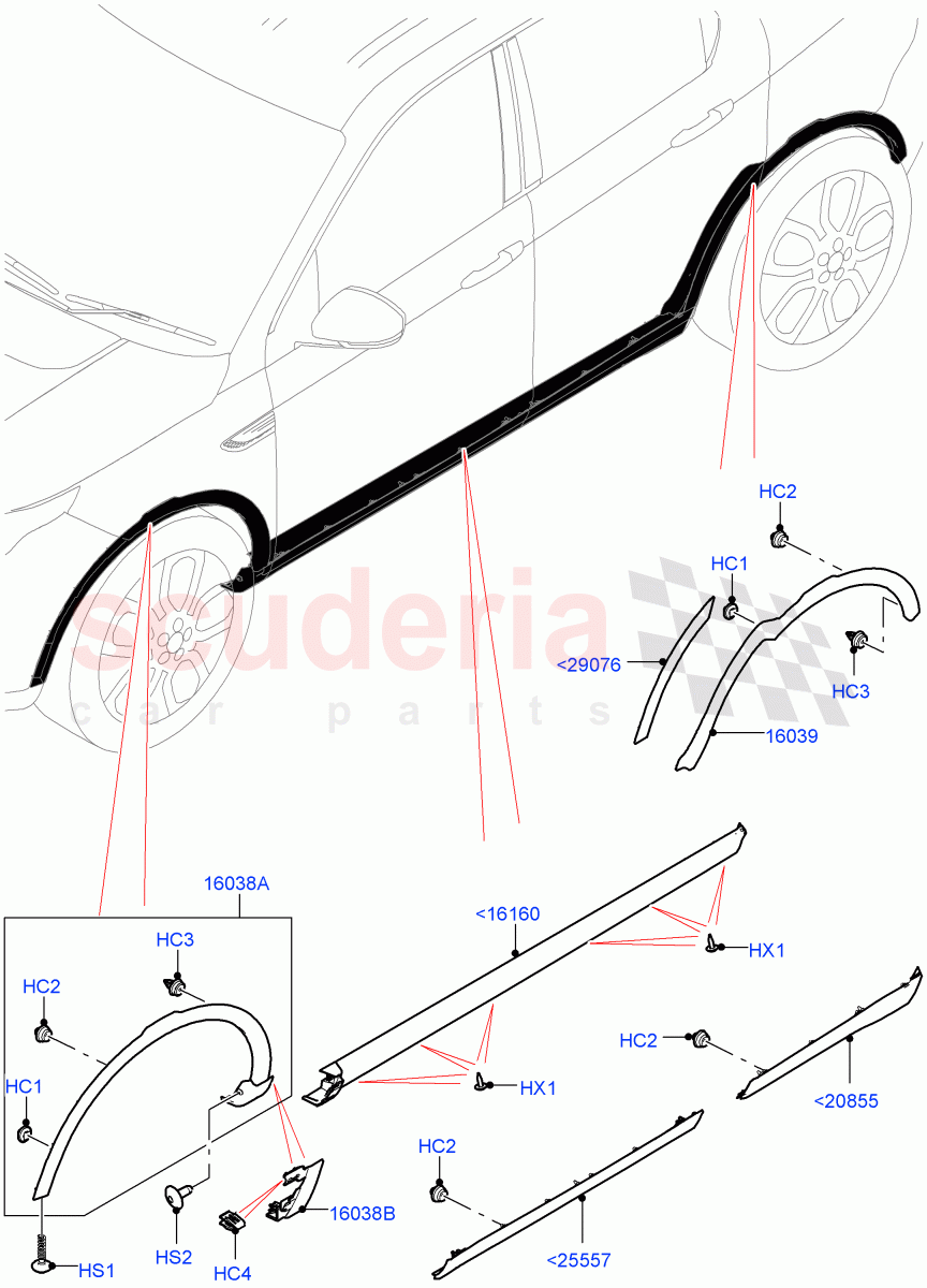 Body Mouldings (Halewood (UK)) of Land Rover Land Rover Discovery Sport (2015+) [2.0 Turbo Petrol GTDI]