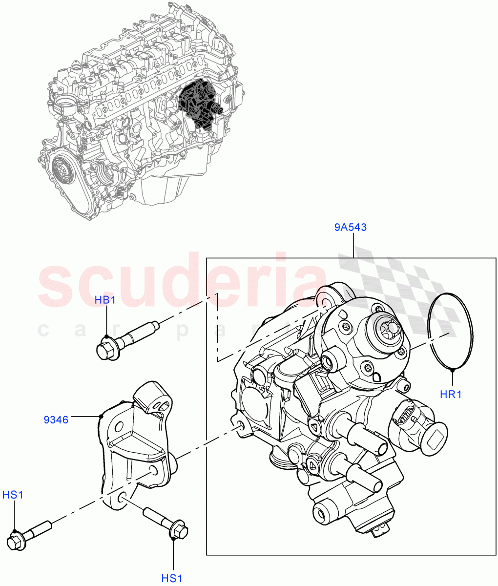 Fuel Injection Pump - Diesel (3.0L AJ20D6 Diesel High) ((V) FROMLA000001) of Land Rover Land Rover Range Rover Sport (2014+) [3.0 I6 Turbo Diesel AJ20D6]