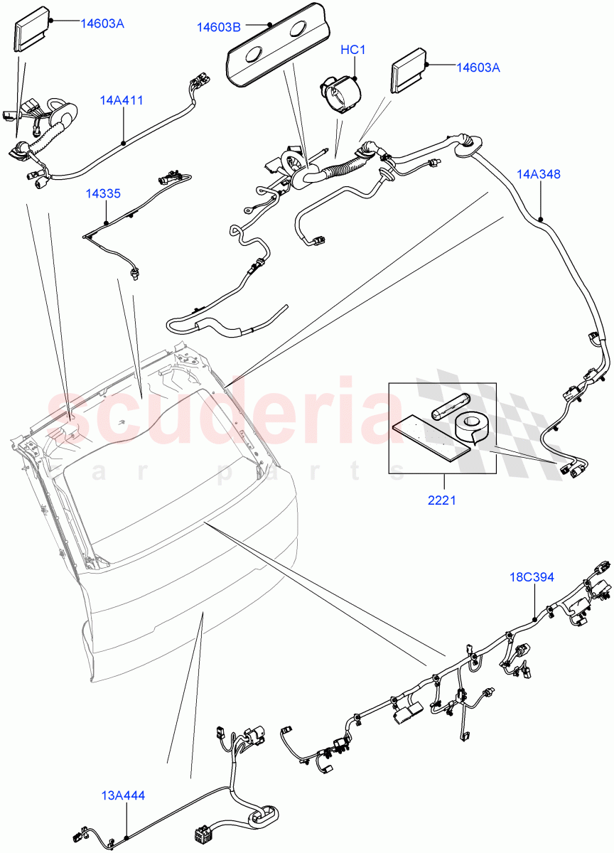 Electrical Wiring - Body And Rear (Tailgate) of Land Rover Land Rover Range Rover (2012-2021) [2.0 Turbo Petrol GTDI]