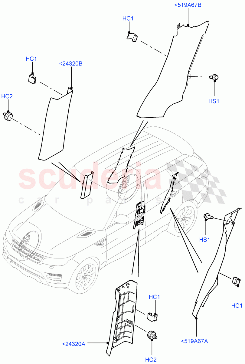 Side Trim (Front And Rear, Centre) of Land Rover Land Rover Range Rover Sport (2014+) [5.0 OHC SGDI SC V8 Petrol]