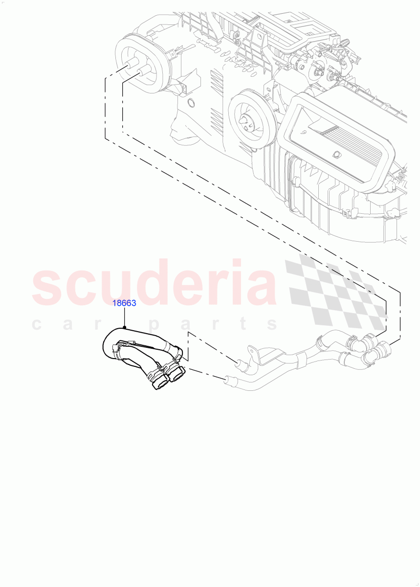 Heater Hoses (Front) (4.4L DOHC DITC V8 Diesel, Less Heater, With Ptc Heater, With Fresh Air Heater) of Land Rover Land Rover Range Rover (2012-2021) [3.0 I6 Turbo Petrol AJ20P6]
