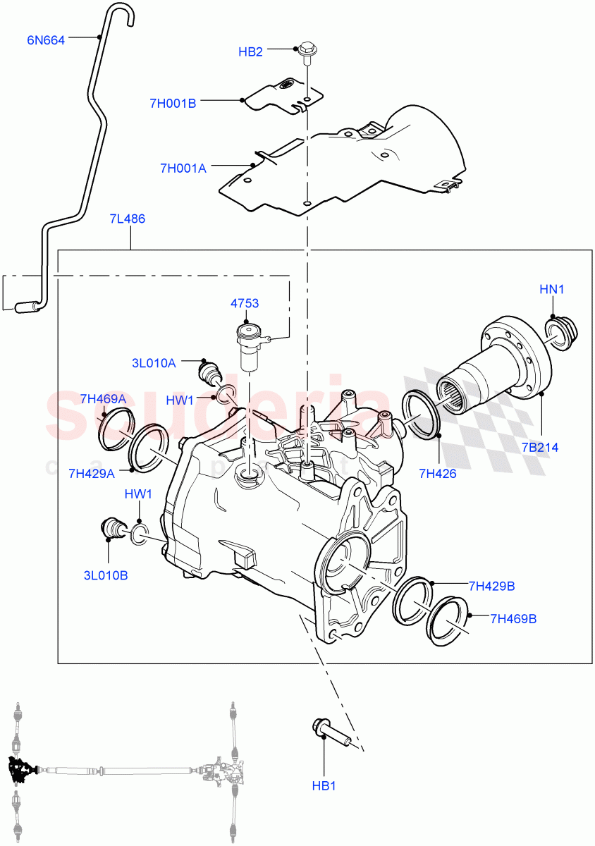 Front Axle Case (Halewood (UK), Efficient Driveline) ((V) TOKH999999) of Land Rover Land Rover Discovery Sport (2015+) [2.0 Turbo Diesel]