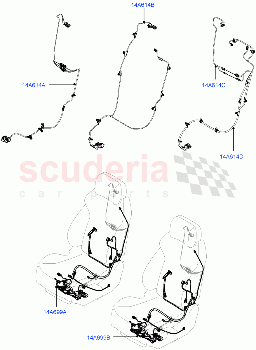Wiring - Seats (Front Seats) ((V) FROMGA000001, (V) TOHA999999) of Land Rover Land Rover Range Rover Sport (2014+) [5.0 OHC SGDI SC V8 Petrol]