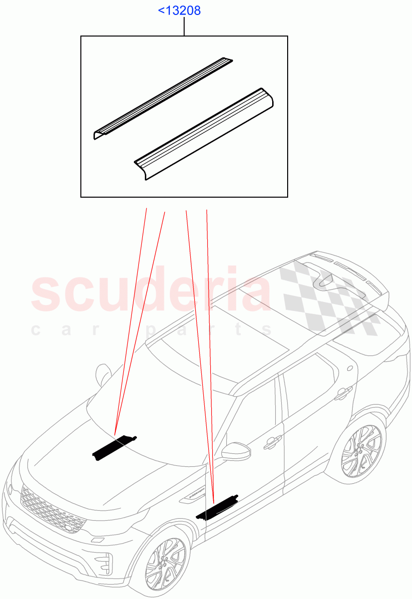 Door Sill Finishers (Nitra Plant Build, Solihull Plant Build) of Land Rover Land Rover Discovery 5 (2017+) [3.0 DOHC GDI SC V6 Petrol]