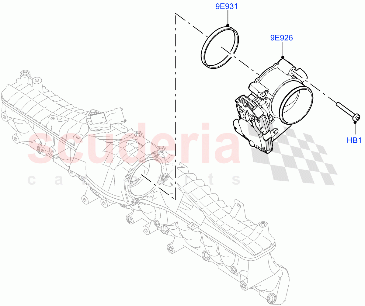 Throttle Housing (3.0L AJ20D6 Diesel High) of Land Rover Land Rover Range Rover (2022+) [3.0 I6 Turbo Diesel AJ20D6]