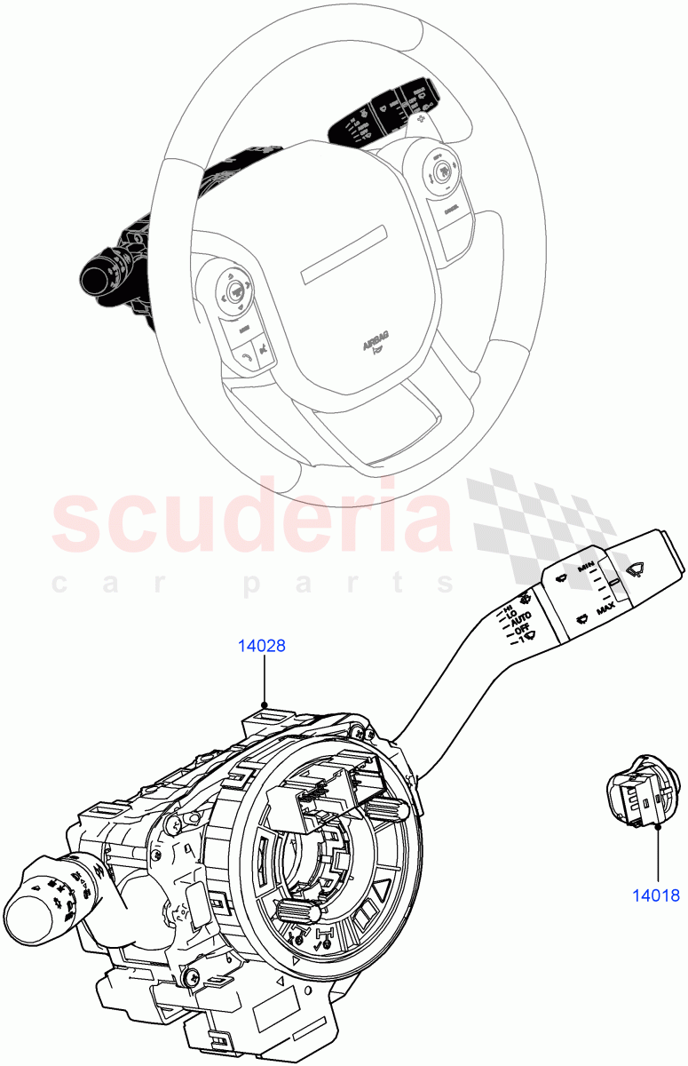 Switches (Steering Column) (Changsu (China)) of Land Rover Land Rover Range Rover Evoque (2019+) [1.5 I3 Turbo Petrol AJ20P3]