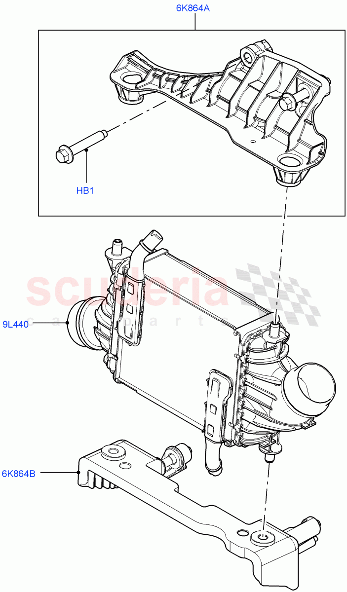 Intercooler/Air Ducts And Hoses (Intercooler) (2.0L AJ200P Hi PHEV) ((V) FROMMA000001) of Land Rover Land Rover Range Rover Velar (2017+) [2.0 Turbo Petrol AJ200P]