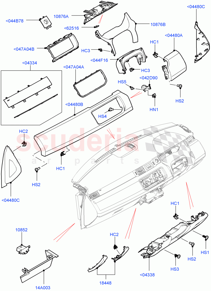 Instrument Panel (Lower) (Itatiaia (Brazil)) ((V) FROMGT000001) of Land Rover Land Rover Range Rover Evoque (2012-2018) [2.0 Turbo Diesel]