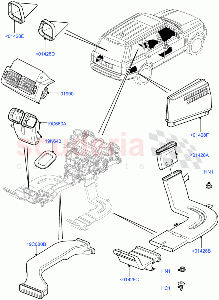 Air Vents, Louvres And Ducts ((V) FROMAA000001) of Land Rover Land Rover Range Rover (2010-2012) [5.0 OHC SGDI SC V8 Petrol]