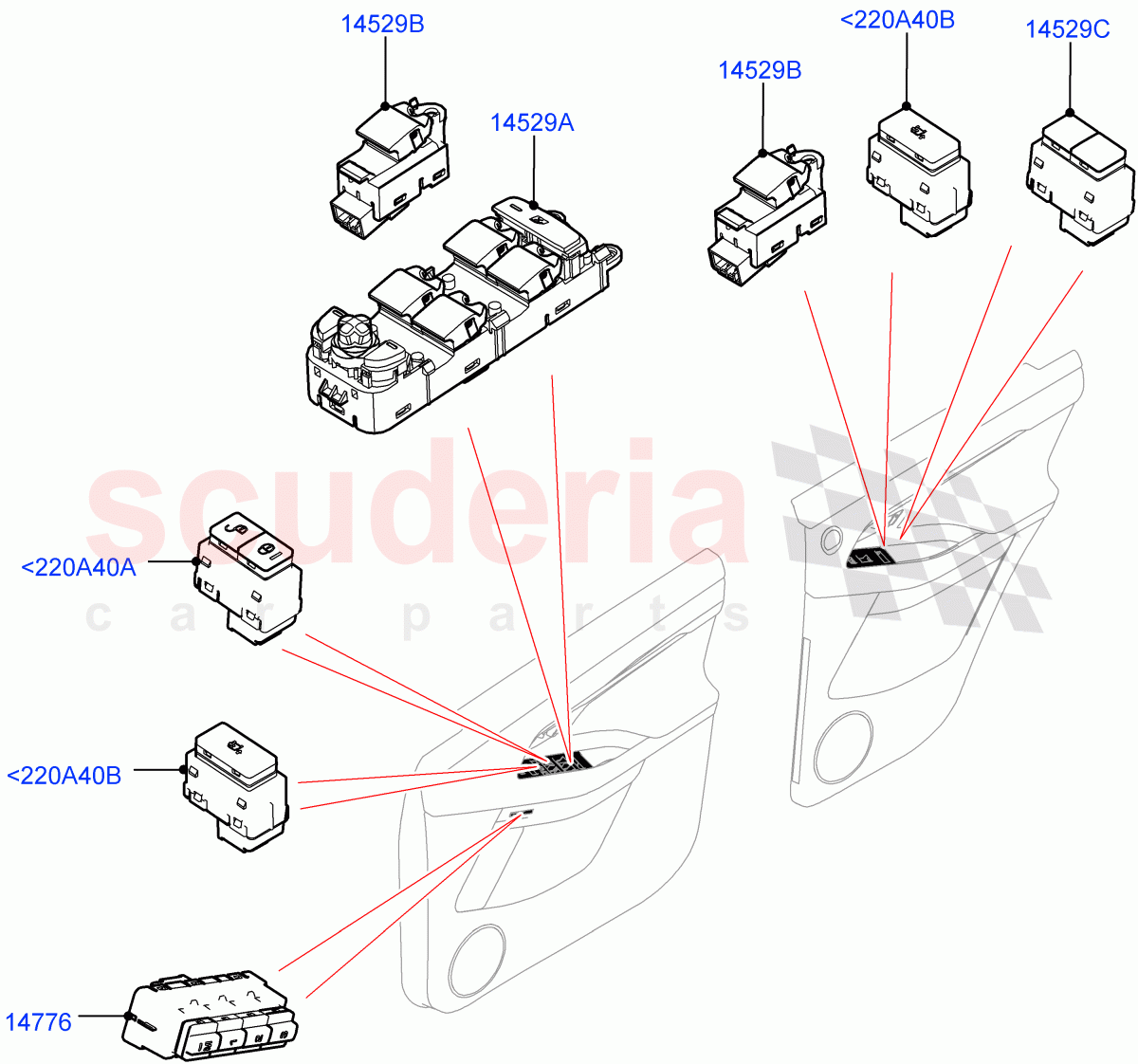 Switches (Door) (Changsu (China)) of Land Rover Land Rover Range Rover Evoque (2019+) [2.0 Turbo Diesel]