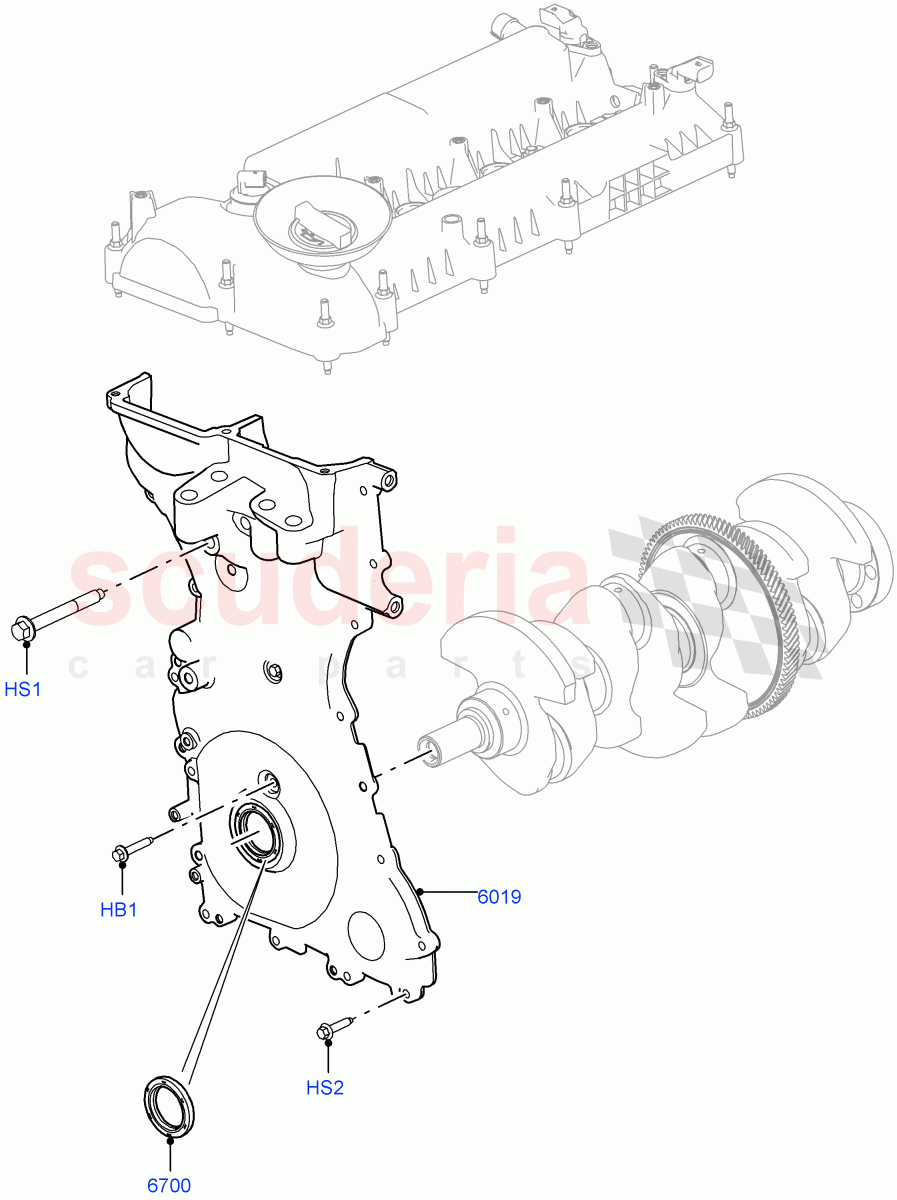 Timing Gear Covers (2.0L 16V TIVCT T/C 240PS Petrol) ((V) FROMFA000001) of Land Rover Land Rover Range Rover (2012-2021) [2.0 Turbo Petrol GTDI]
