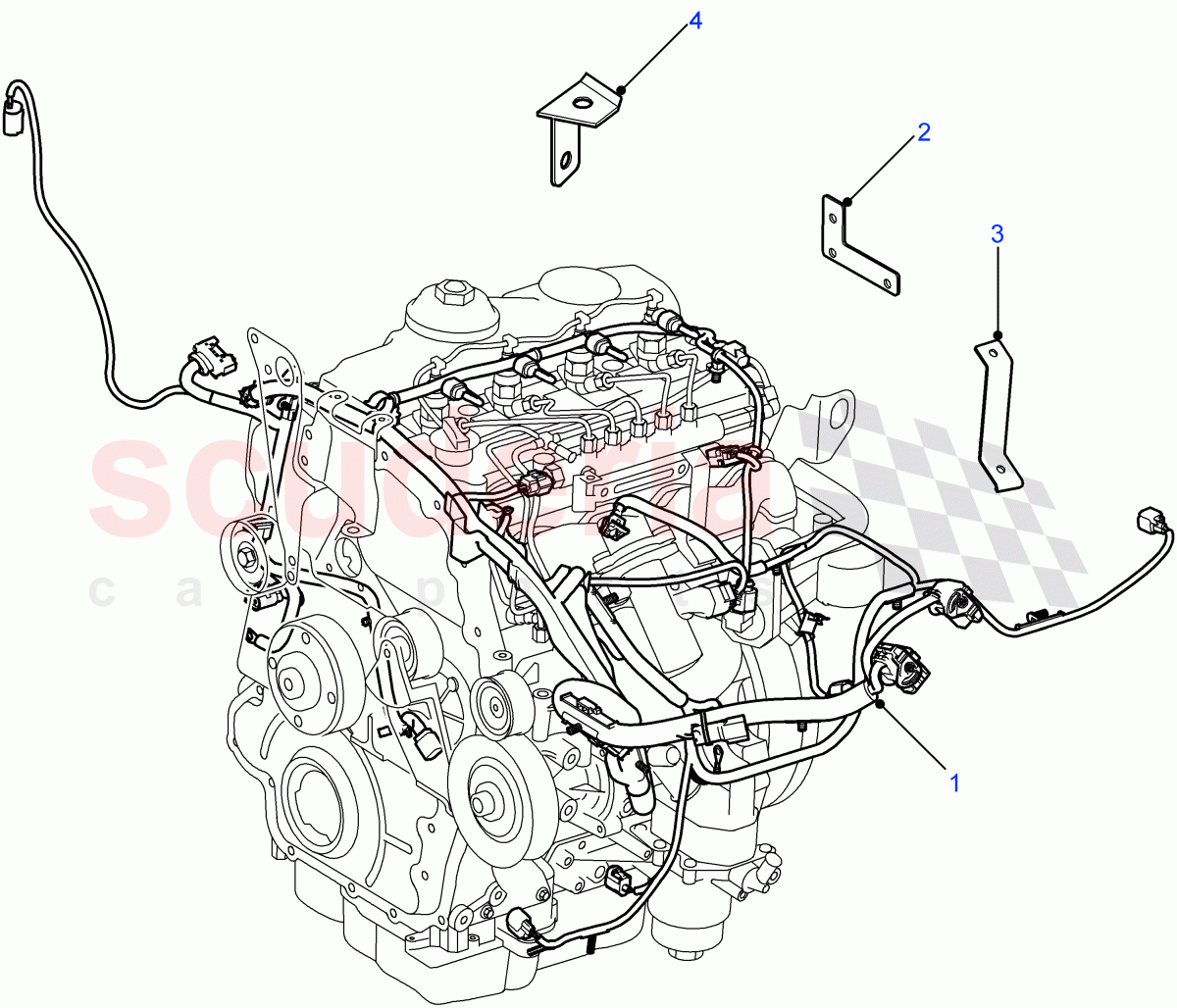 Engine Harness ((V) FROM7A000001) of Land Rover Land Rover Defender (2007-2016)