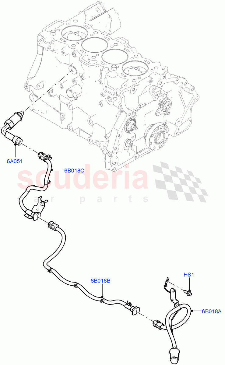 Engine Heater (2.0L AJ20P4 Petrol Mid PTA, Halewood (UK), Immersion Heater-700W/220V, 2.0L AJ20P4 Petrol High PTA, Immersion Heater - 700W / 110V, 2.0L AJ20P4 Petrol E100 PTA) of Land Rover Land Rover Range Rover Evoque (2019+) [2.0 Turbo Petrol AJ200P]
