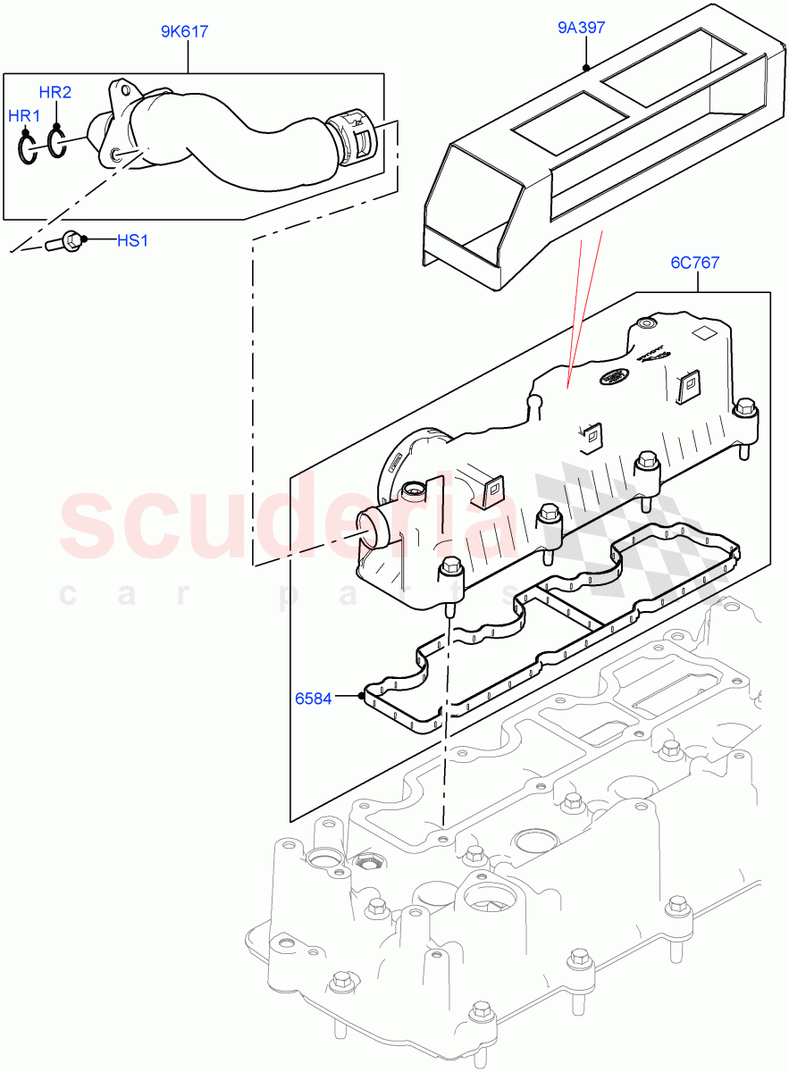 Emission Control - Crankcase (Nitra Plant Build) (2.0L I4 DSL HIGH DOHC AJ200) ((V) FROMK2000001) of Land Rover Land Rover Defender (2020+) [2.0 Turbo Diesel]