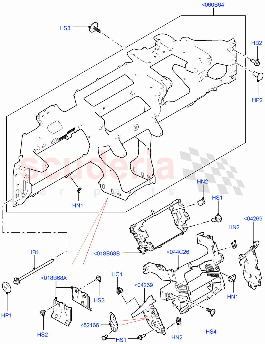 Instrument Panel (Upper, Internal Components) (Itatiaia (Brazil)) ((V) FROMGT000001) of Land Rover Land Rover Discovery Sport (2015+) [2.0 Turbo Diesel AJ21D4]
