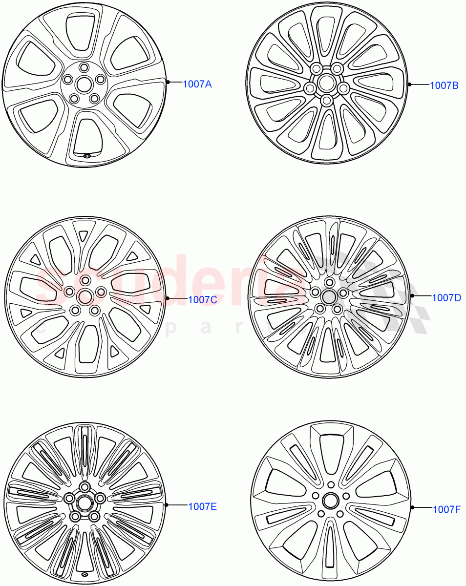 Spare Wheel (Less Version Package, Version - Core, Limited Package) of Land Rover Land Rover Range Rover (2012-2021) [3.0 I6 Turbo Diesel AJ20D6]