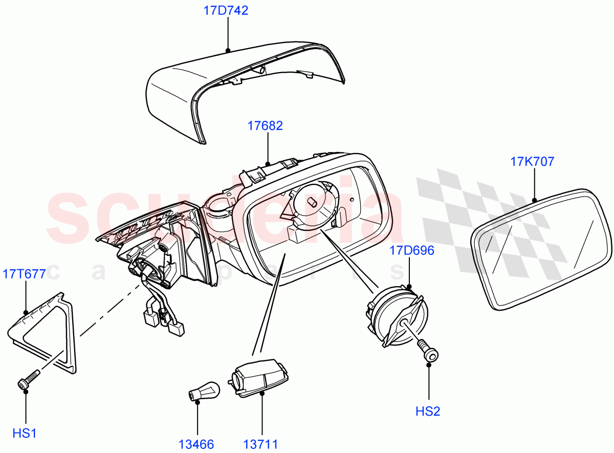 Exterior Rear View Mirror ((V) FROMAA000001) of Land Rover Land Rover Range Rover (2010-2012) [4.4 DOHC Diesel V8 DITC]