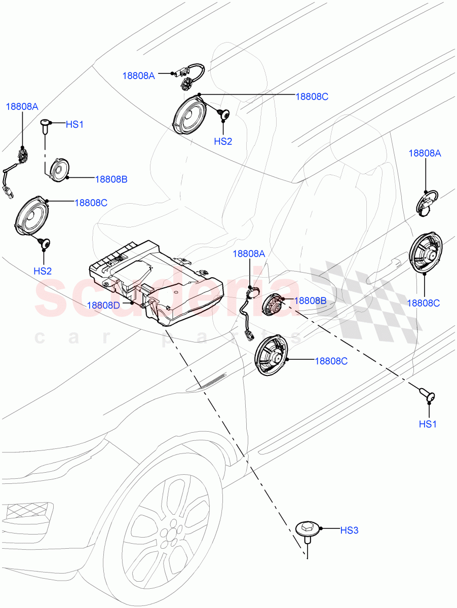 Speakers (Changsu (China), Hi Line Audio System - 600 W) ((V) FROMEG000001) of Land Rover Land Rover Range Rover Evoque (2012-2018) [2.0 Turbo Diesel]