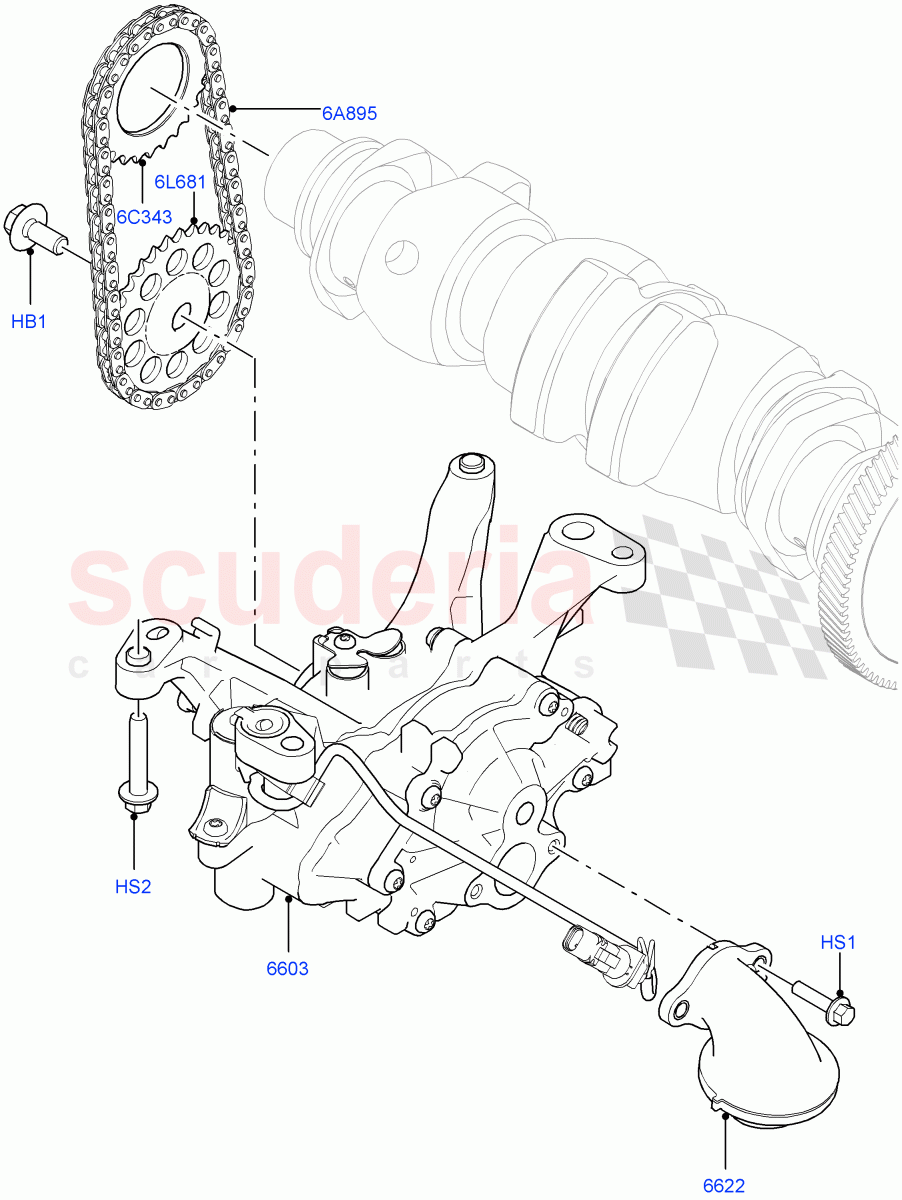 Oil Pump (2.0L I4 DSL MID DOHC AJ200, Itatiaia (Brazil), 2.0L I4 DSL HIGH DOHC AJ200) ((V) FROMGT000001) of Land Rover Land Rover Range Rover Evoque (2012-2018) [2.0 Turbo Diesel]